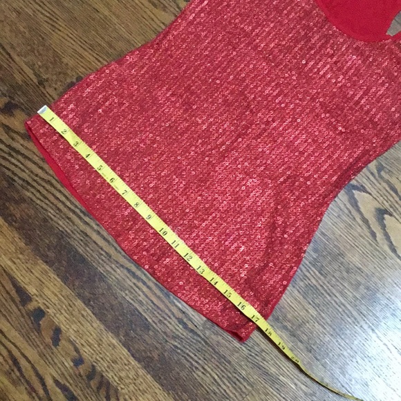 Bebe Red Sequin Racerback Tank Top - Picture 6 of 8